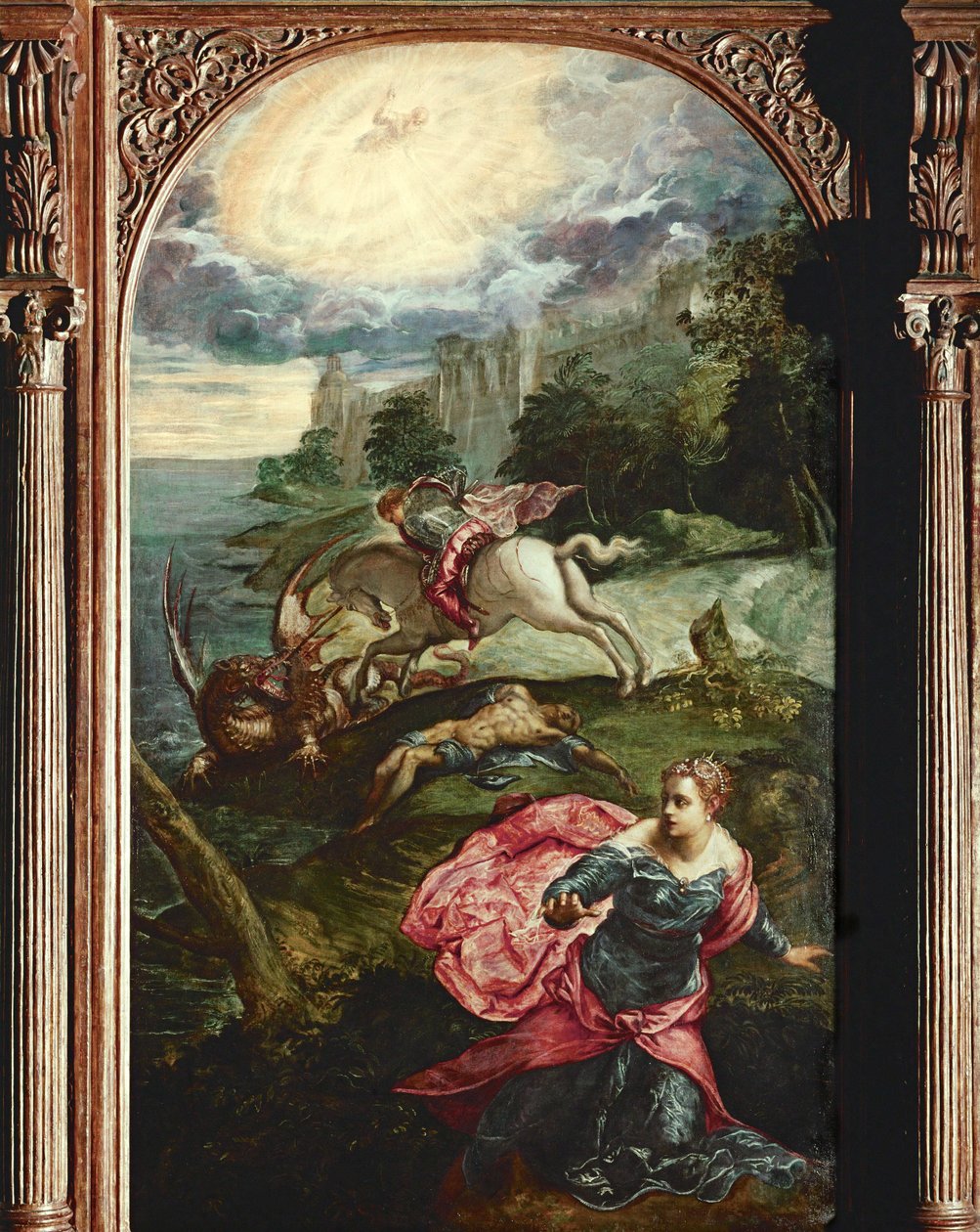 Sankt Georg og dragen, ca. 1560 (olie på lærred) af Jacopo Robusti Tintoretto
