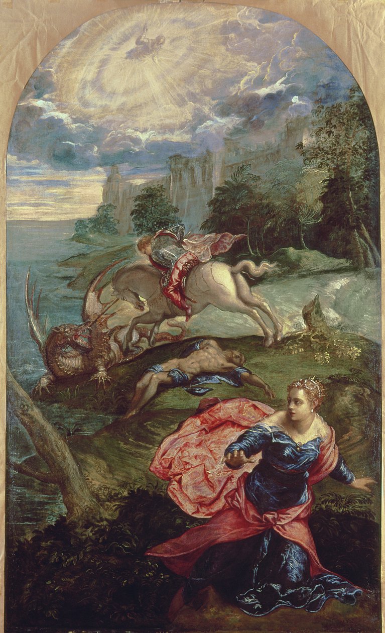 St.George og dragen af Jacopo Robusti Tintoretto