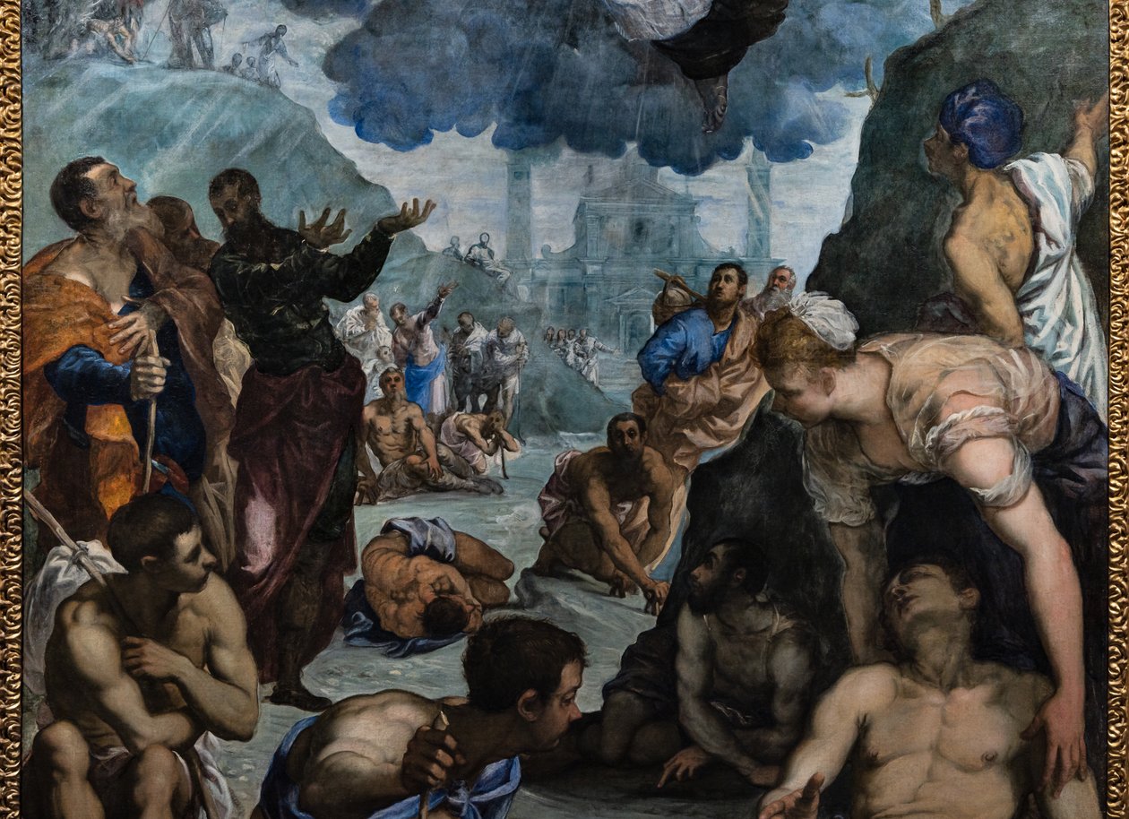 St. Augustine helbreder den lamme, detalje af Jacopo Robusti Tintoretto