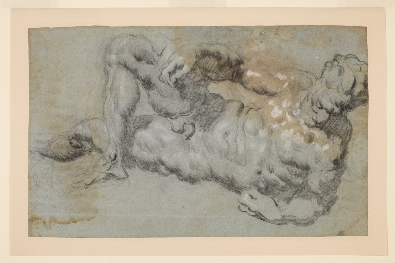 Studie efter Michelangelos "Aften" af Jacopo Robusti Tintoretto