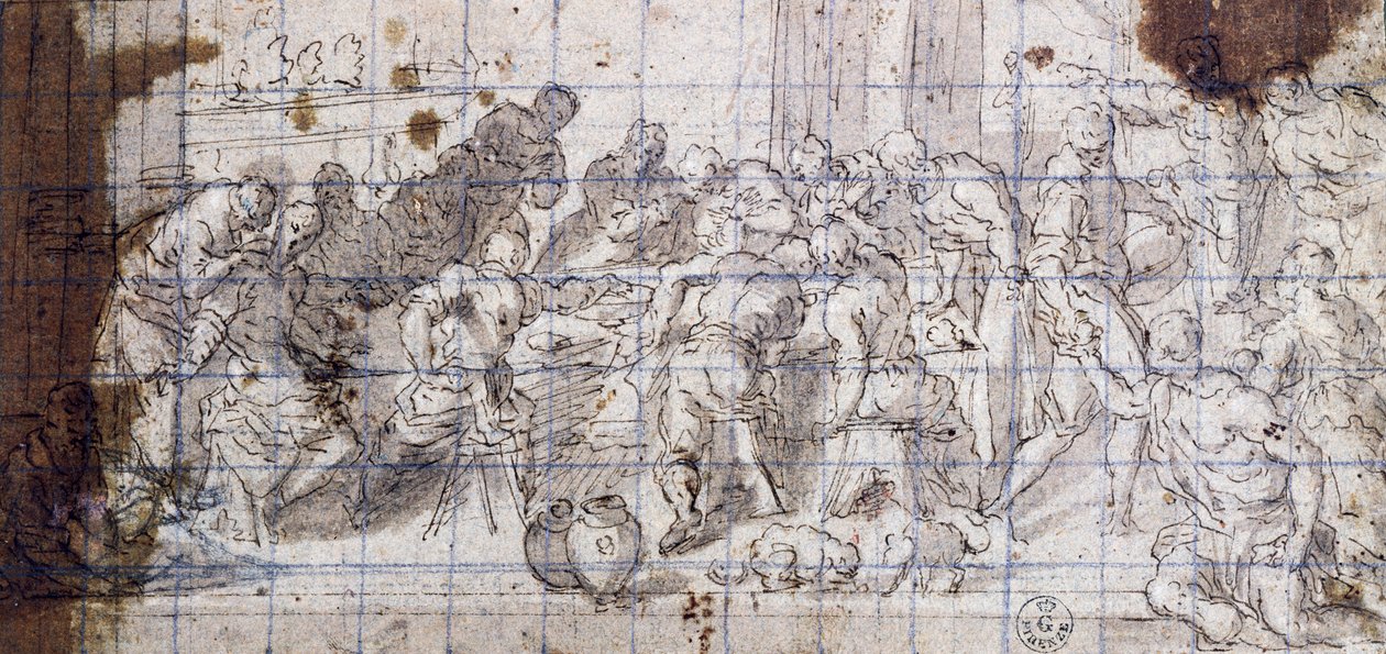 Studie til ægteskab i Cana af Jacopo Robusti Tintoretto