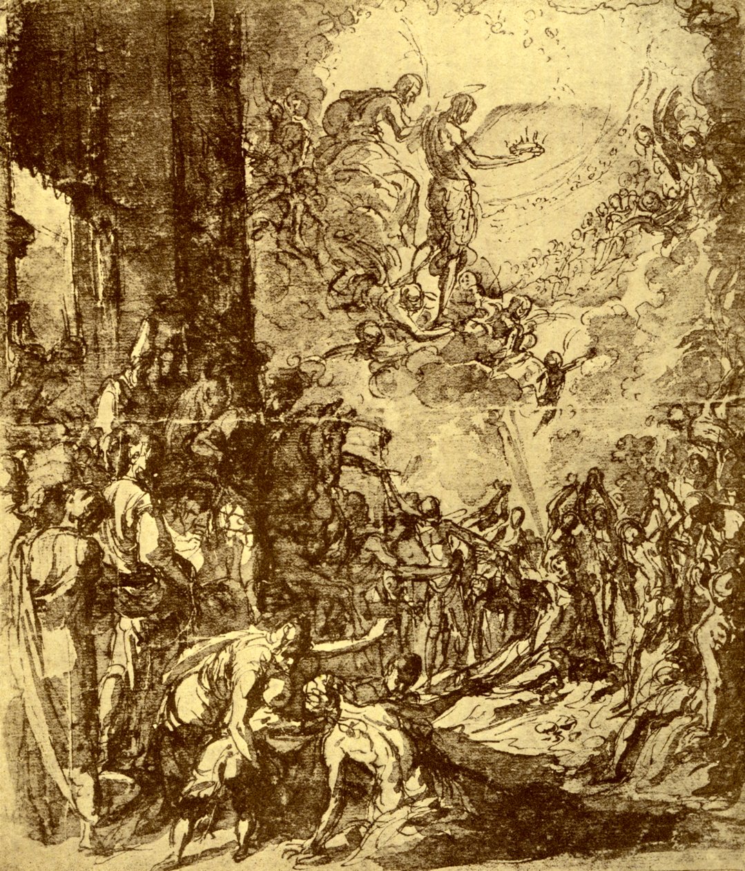 Study for the Martyrdom of St Stephen, af Tintoretto, 1913. af Jacopo Robusti Tintoretto