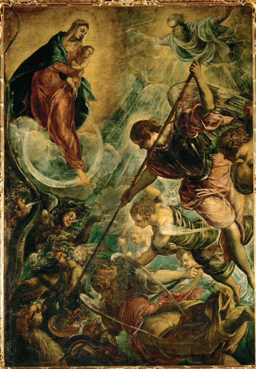 Ærkeenglen Michael bekæmper Satan af Jacopo Robusti Tintoretto