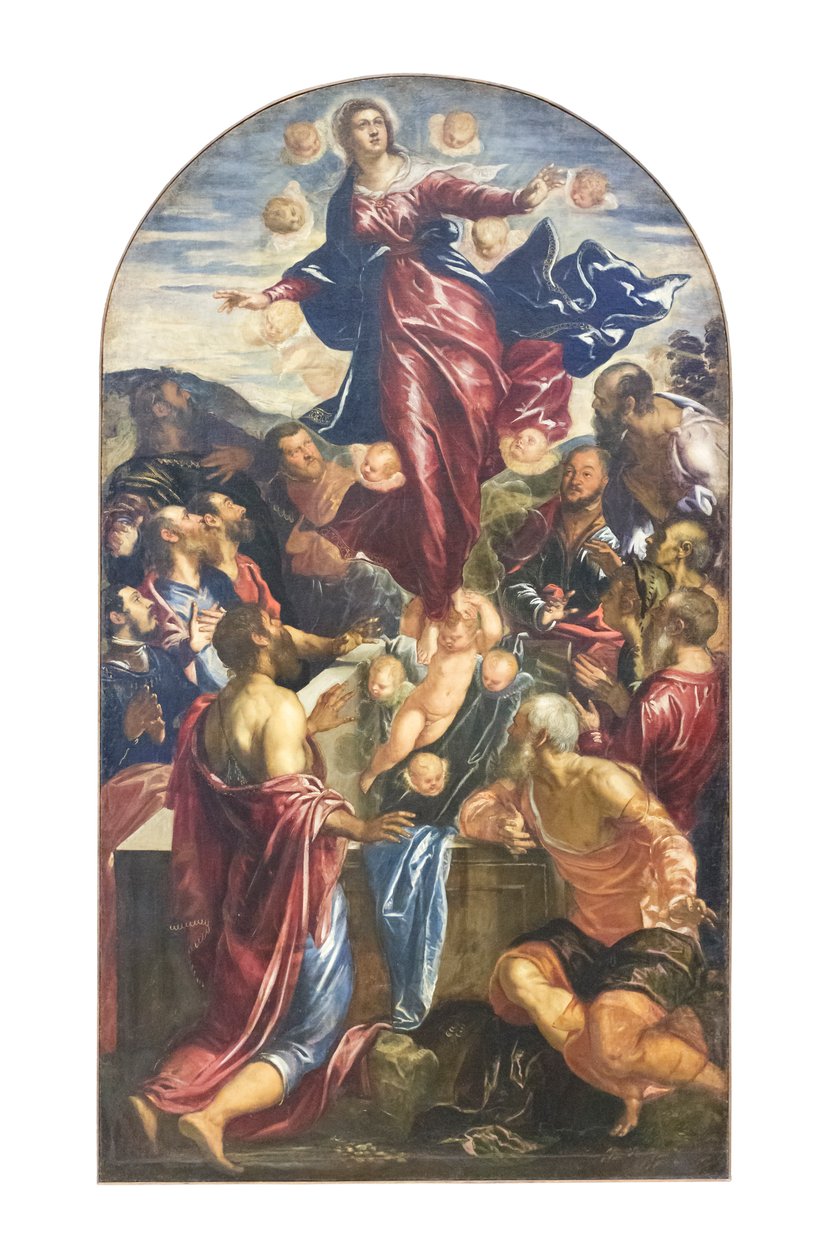 Jomfru Marias himmelfart, ca. 1550-55 (olie på lærred) af Jacopo Robusti Tintoretto