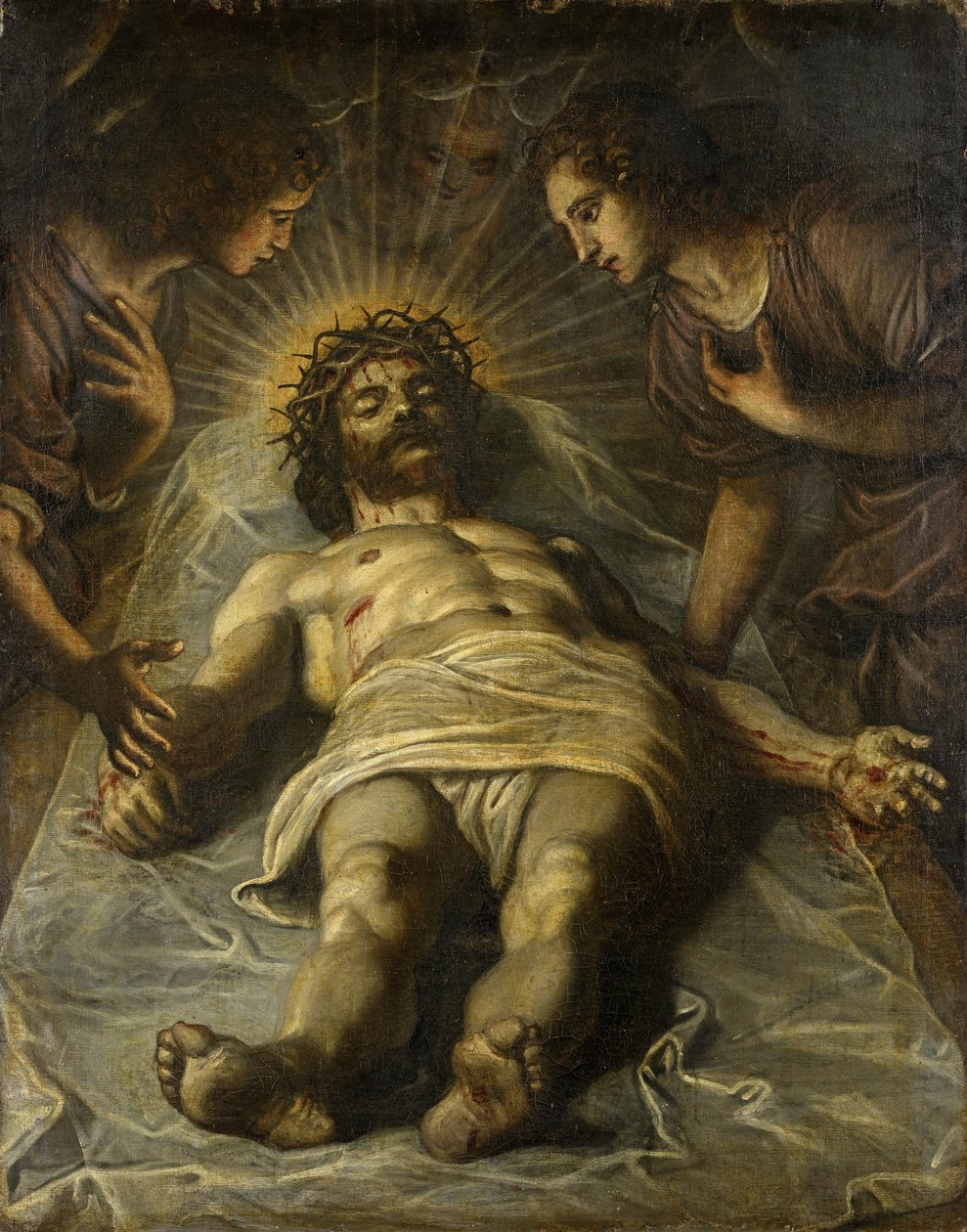 Den døde Kristus med to engle af Jacopo Robusti Tintoretto