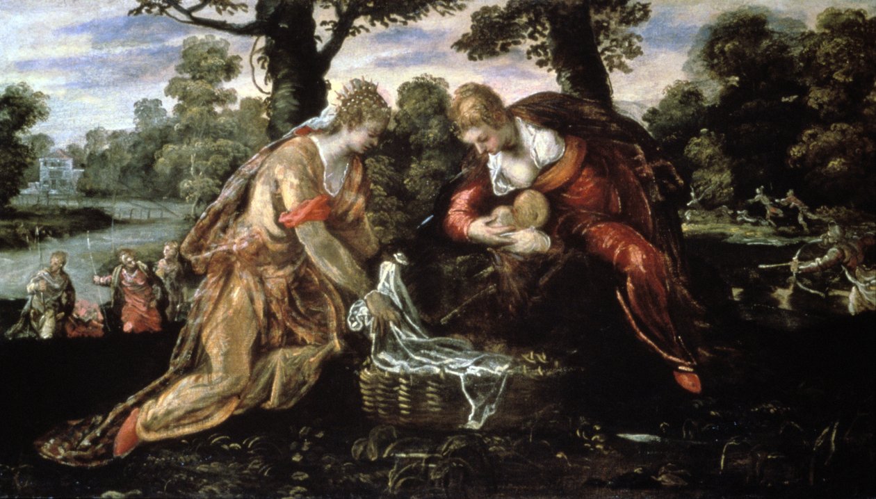Fundet af Moses, 1500-tallet af Jacopo Robusti Tintoretto