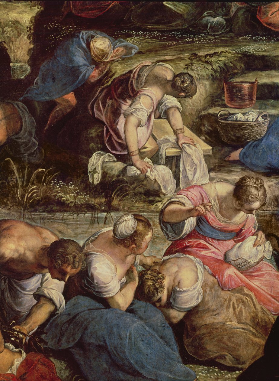 The Gathering of Manna, central detalje: sykvinde af Jacopo Robusti Tintoretto