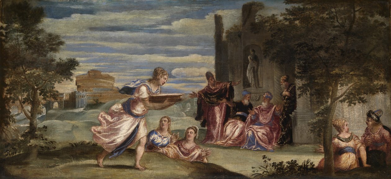 The Ordeal of Tuccia, ca. 1555 (olie på lærred) af Jacopo Robusti Tintoretto