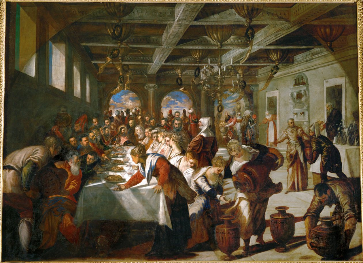 Brylluppet i Kana ... (olie på lærred) af Jacopo Robusti Tintoretto
