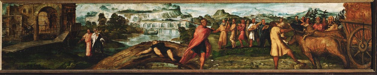 Transport af Pagtens Ark ... (olie på træ) af Jacopo Robusti Tintoretto