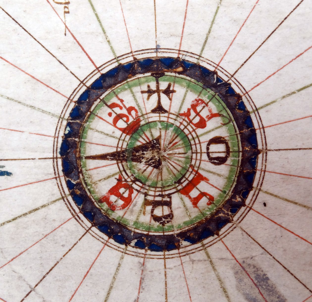 Kompaspunkt, renæssancekort over Europa, Jacopo Russo (efter) 1528 af Jacopo Russo