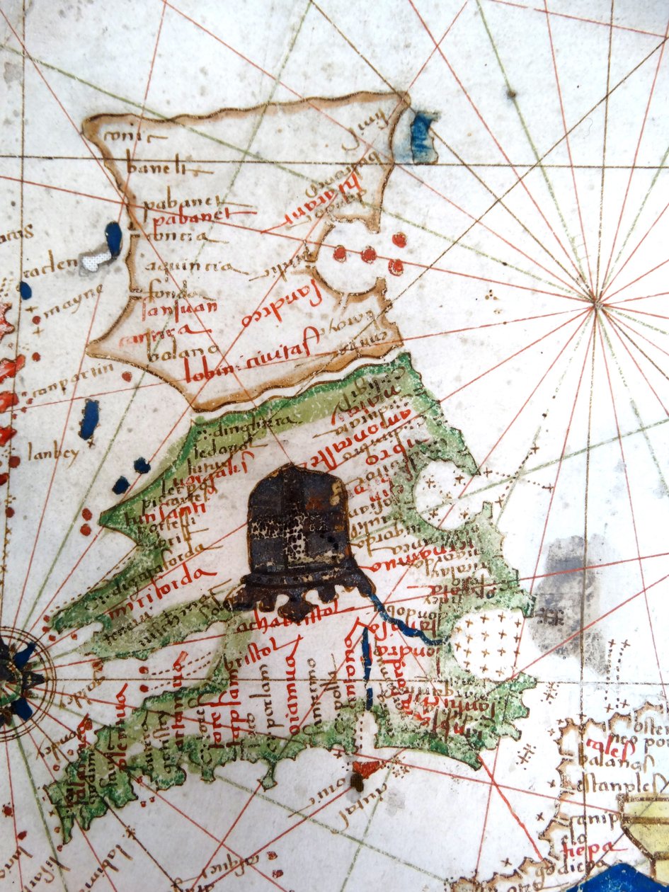 England, Wales og Skotland, fra et renæssancekort over Europa, Jacopo Russo (efter), 1528 af Jacopo Russo