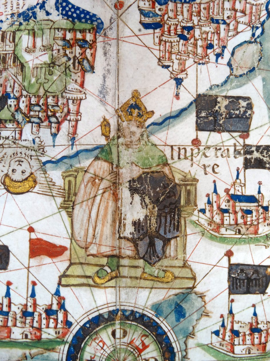 Den hellige romerske kejser, detalje fra et renæssancekort over Europa, Jacopo Russo af Jacopo Russo