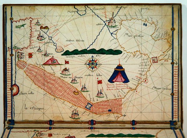 Ms Ital 550.0.3.15 fol.5v Kort over Det Røde Hav, fra Carte Geografiche af Jacopo Russo