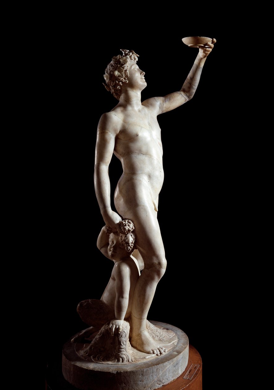 Bacchus (Bacchus). Skulptur af Jacopo Sansovino (Jacopo Tatti) (1486-1570). Marmor. 1510 Højde: 146 cm. Palazzo Bargello Firenze af Jacopo Sansovino