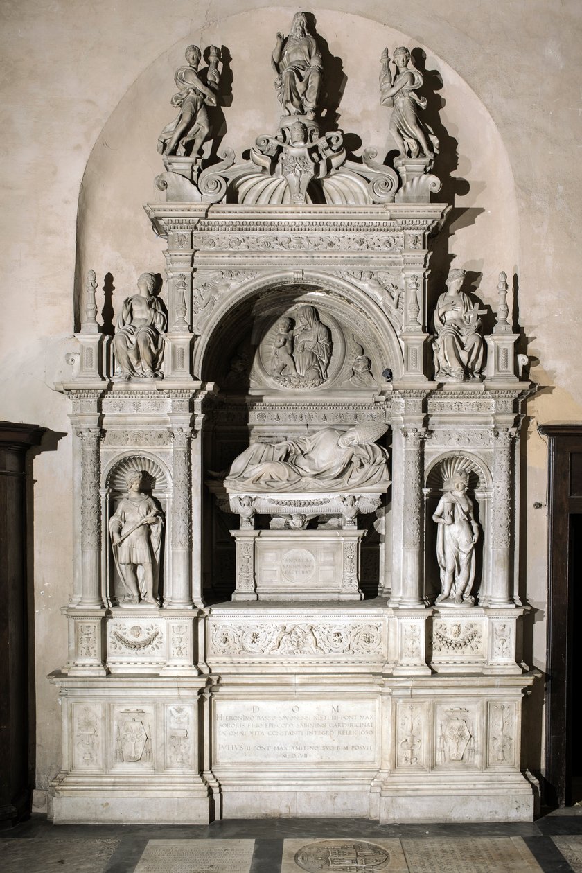 Begravelsesmonument til hyldest til kardinal Girolamo Basso Della Rovere (marmorskulptur af Jacopo Sansovino