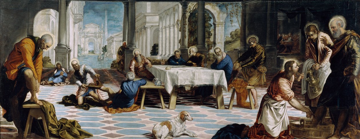 Kristus vasker disciplenes fødder af Jacopo Tintoretto