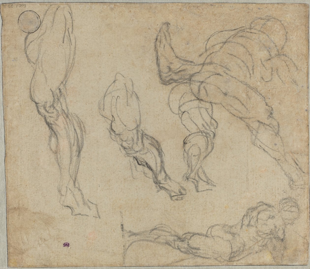 Figurer og ben (verso) af Jacopo Tintoretto