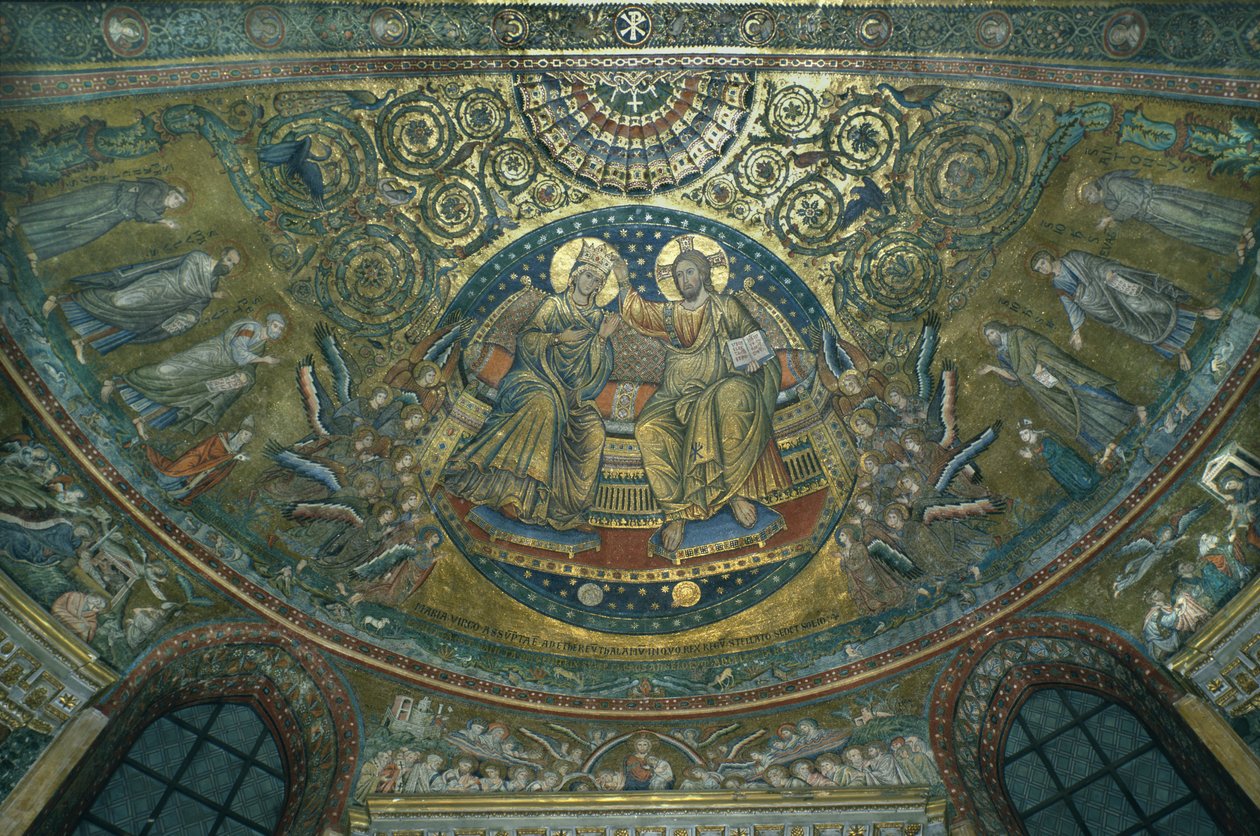 Jomfruens kroning, apsis i Basilica di S.Maria Maggiore, Rom, 1287-92 (mosaik) af Jacopo Torriti