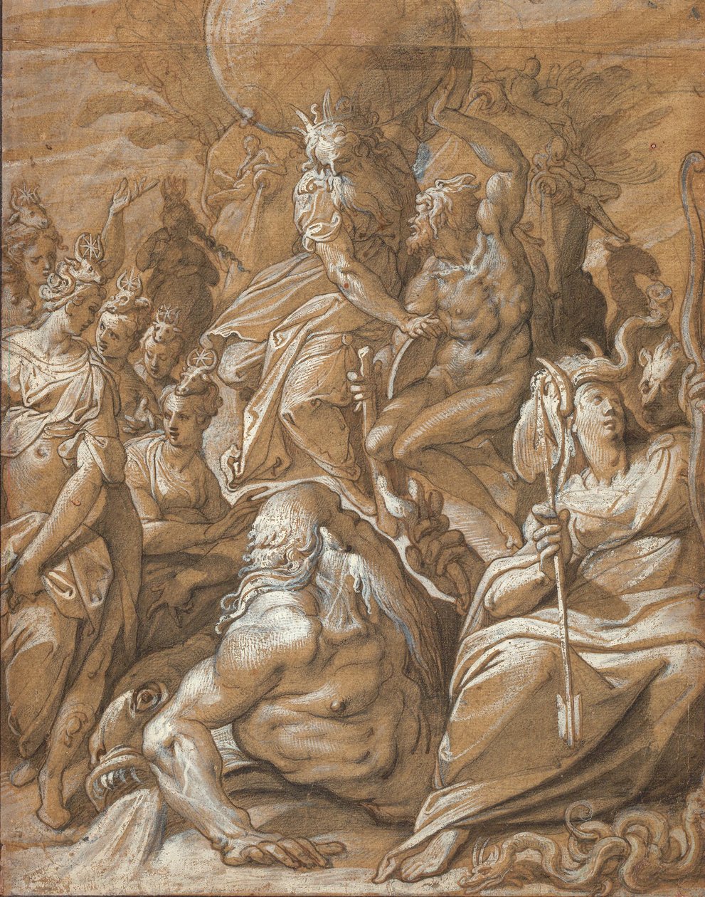 Atlas og Hercules af Jacopo Zucchi