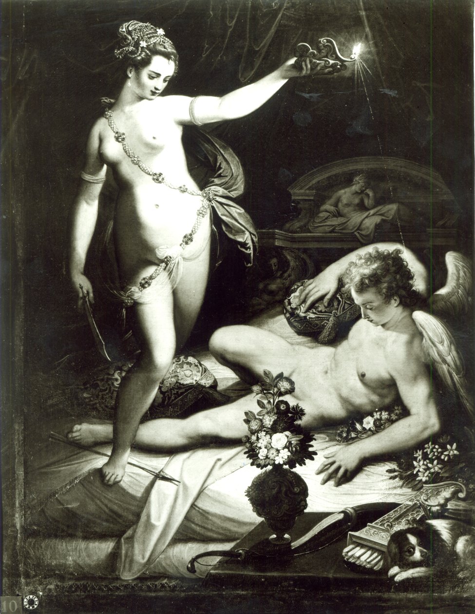 Psyche Overraskende Amor af Jacopo Zucchi