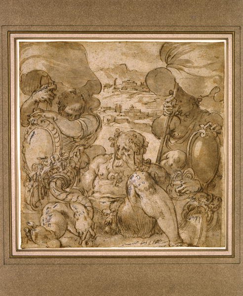 Studie til allegorien om San Gimignano og Colle Val d