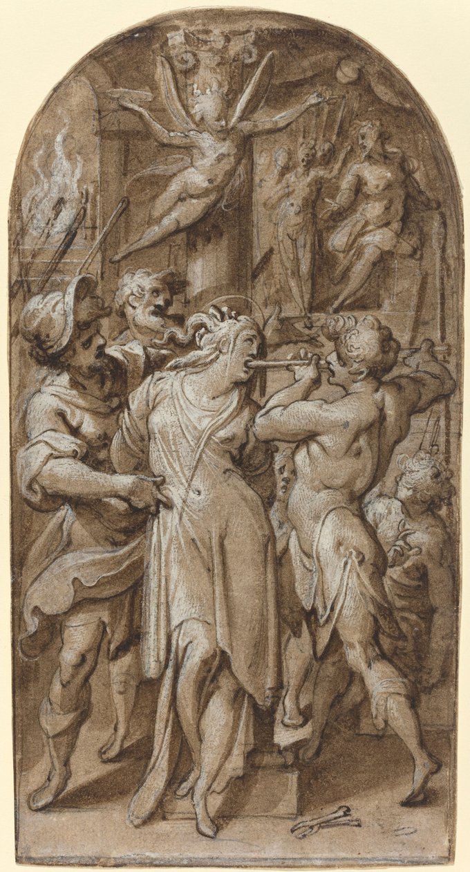 Sankt Apollonias martyrium af Jacopo Zucchi