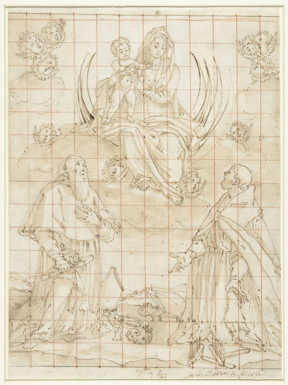 Madonna æret af to helgener af Jacopo da Empoli (circle of)