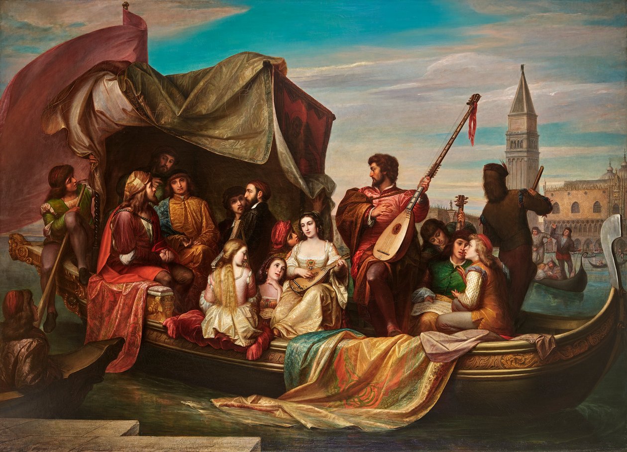 Giovanni Bellini og Albrecht Dürer fejres af venetianske kunstnere af Jacopo de Andrea