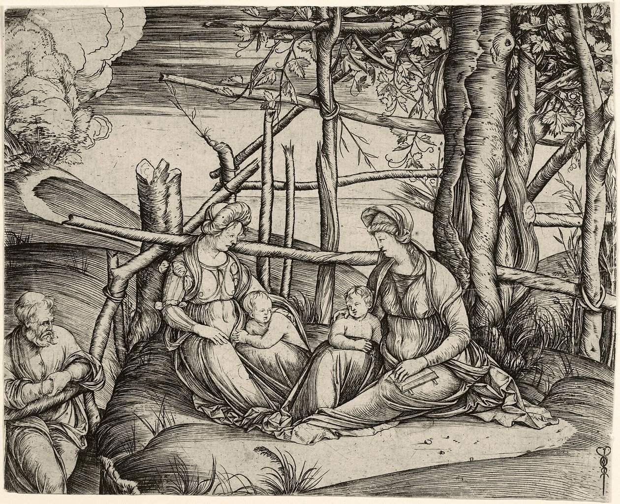 Den hellige familie med St. Elisabeth og Johannesknaben af Jacopo de Barbari