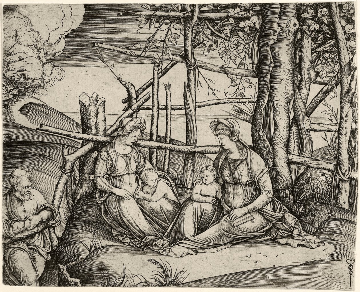 Den hellige familie med den hellige Elisabeth og det lille Johannesbarn, ca. 1499-1501 af Jacopo de Barbari