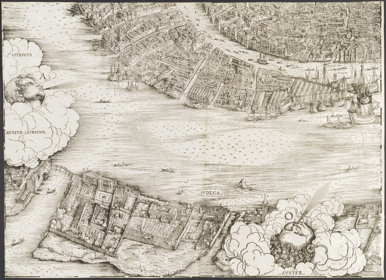 Udsigt over Venedig [nederste venstre blok], 1500. af Jacopo de Barbari