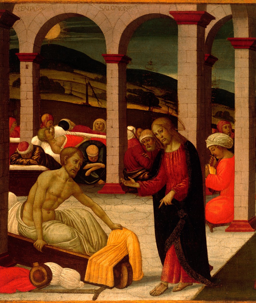 Pool of Bethesda af Jacopo del Sellaio (1441-1493), detaljer af Jacopo del Sellaio