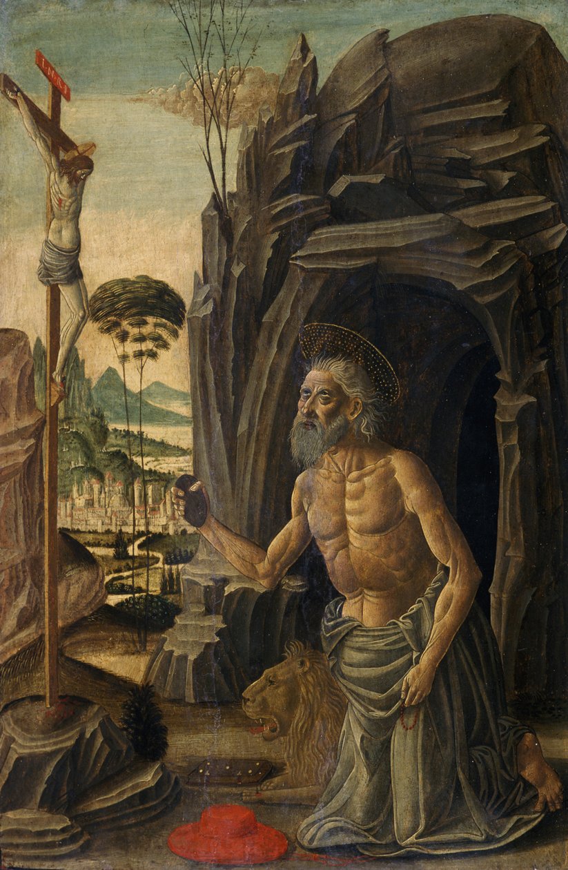 Sankt Hieronymus som en angrende, ca. 1590 (tempera på valnød) af Jacopo del Sellaio