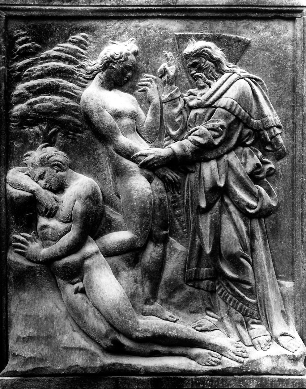 The Creation of Eva, panel fra Porta Magna, ca. 1430 (marmor) af Jacopo della Quercia