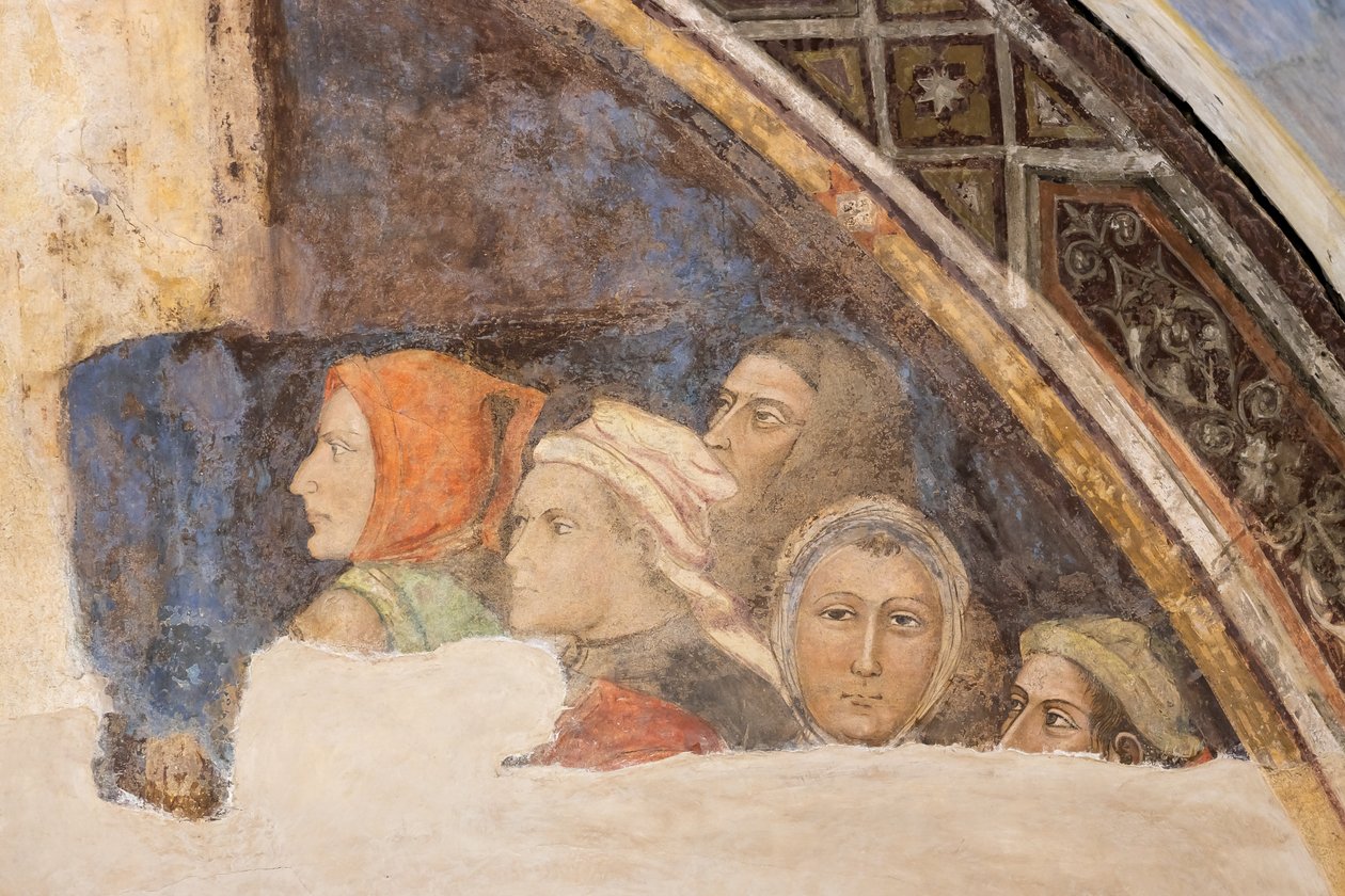 Fem uidentificerede figurer (fresko) af Jacopo di Cione