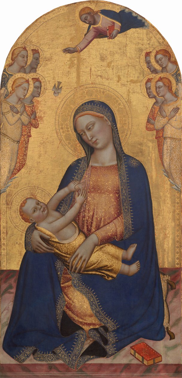 Madonna og barn med Gud Faderens velsignelse og engle, ca. 13701375. af Jacopo di Cione