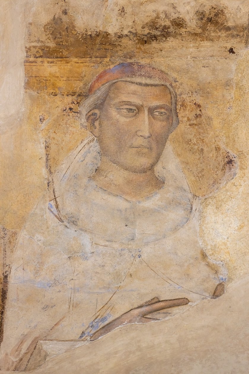 "Portræt af Saint (St. Yves Hélory?) (fresco) af Jacopo di Cione