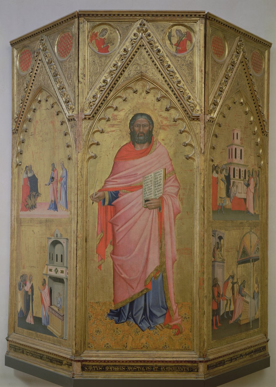 St Matthew og scener af hans liv (tempera på panel) af Jacopo di Cione