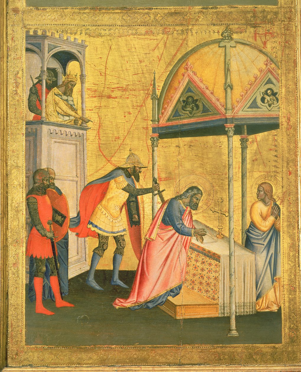 The Martyrium of St. Matthew, from the Altertavle of St. Matthew and Scenes from his Life, c.1367-70 (tempera on panel) af Jacopo di Cione