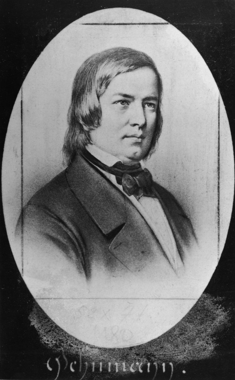 Robert Schumann (1810-56) indgraveret fra et fotografi af Pierre Jacotin