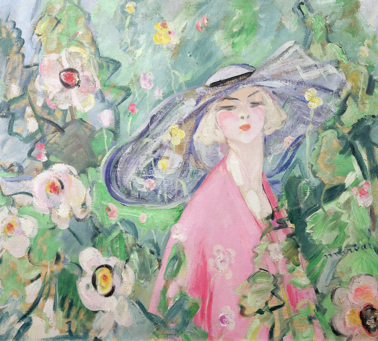 Woman in Hat, ca. 1920 (olie på lærred) af Jacqueline Marval