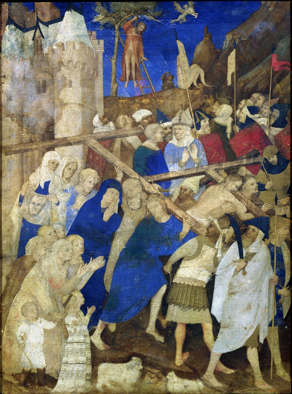 Kristus bærer korset, fra Grandes Heures de Duc de Berry, 1409 af Jacquemart de Hesdin