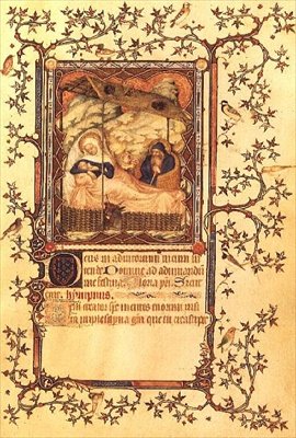 Ms Lat 18014 fol. 38 The Nativity, fra Les Petites Heures de Duc de Berry, ca. 1385-90 (vellum) af Jacquemart de Hesdin