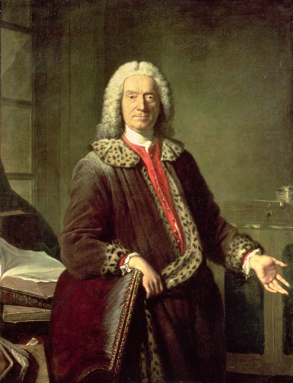 Portræt af Prosper Jolyot de Crebillon (1679-1762), 1746 af Jacques Andre Joseph Camelot Aved