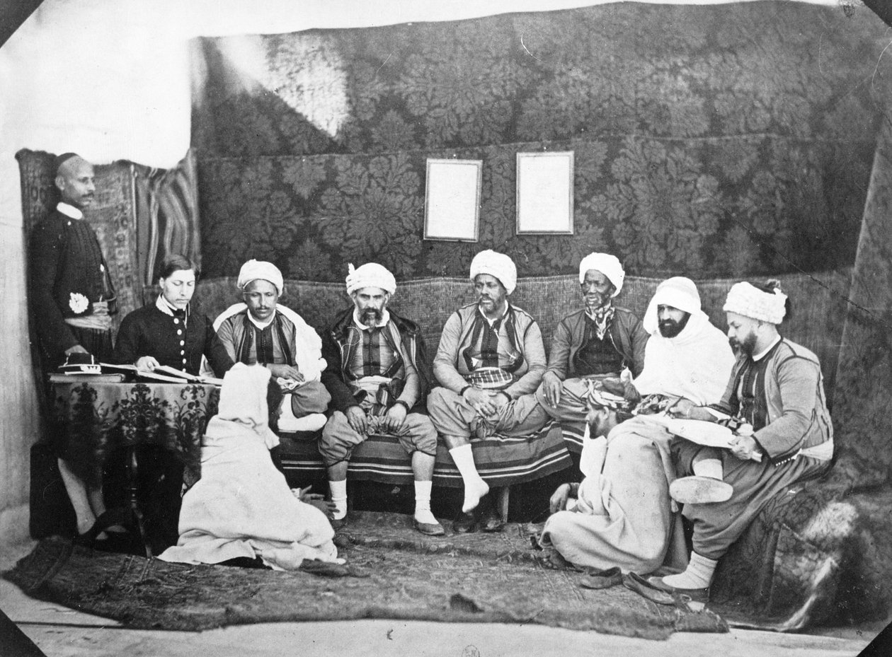 Tribunal for forsoning af forskellige racer ved Bureau Arabe, c.1857-67 af Jacques Antoine Moulin