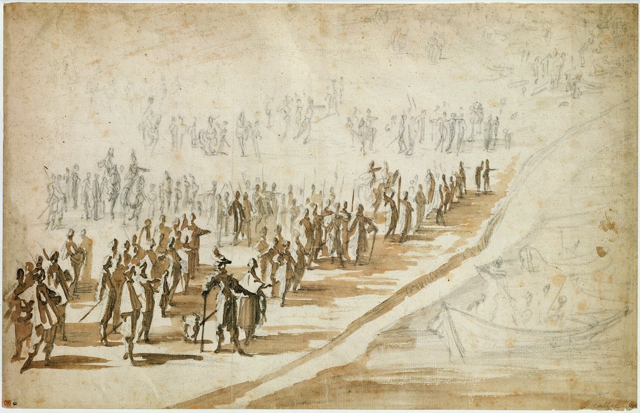 Louis XIII (1601-43) og kardinal Richelieu (1585-1642) ved belejringen af l