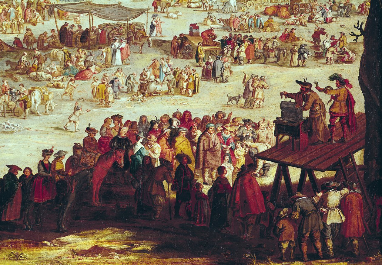 Messen i Impruneta, detalje af højre side, 1638 af Jacques Callot