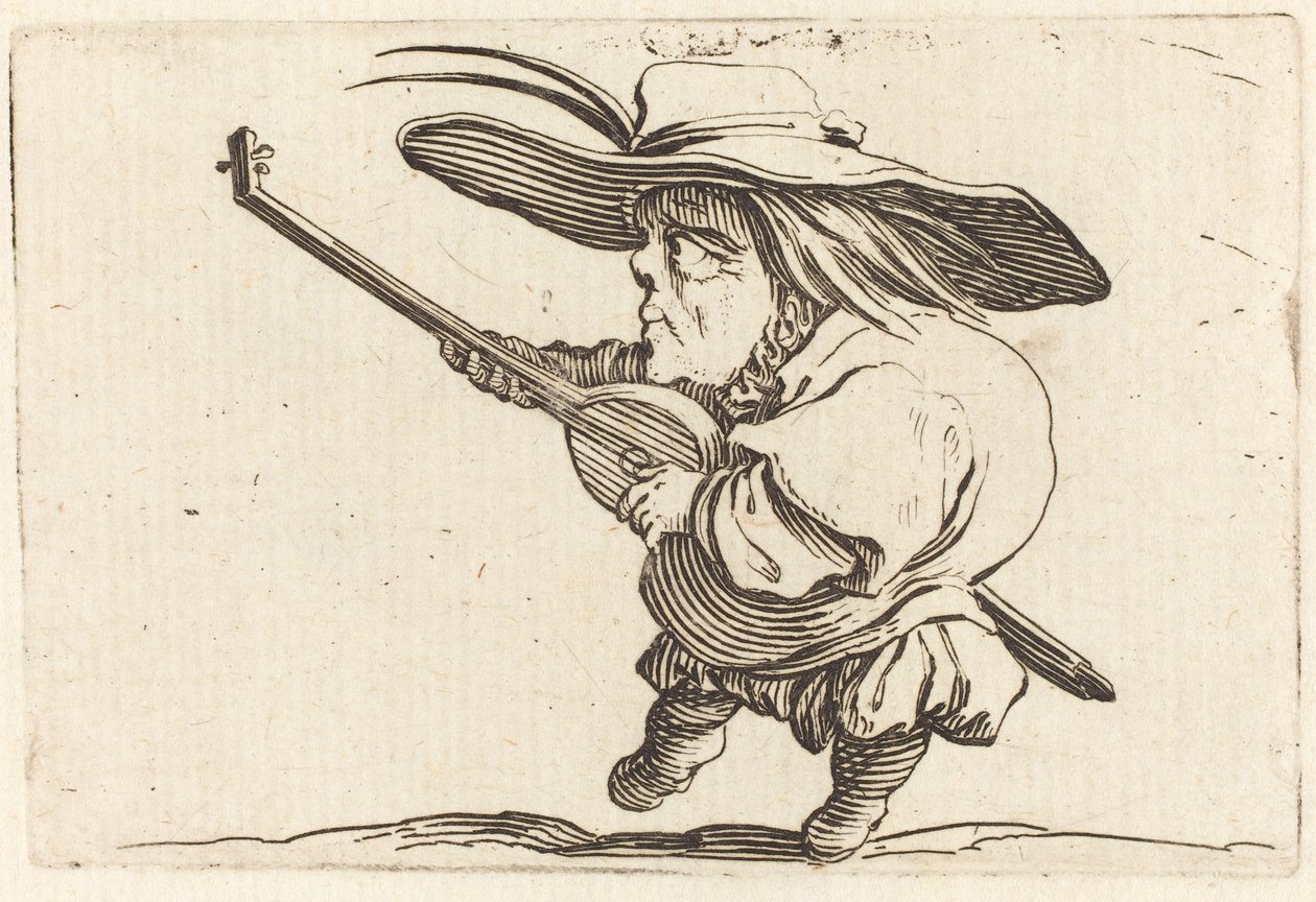 Lutespilleren, ca. 1622 (ætsning og gravering) af Jacques Callot