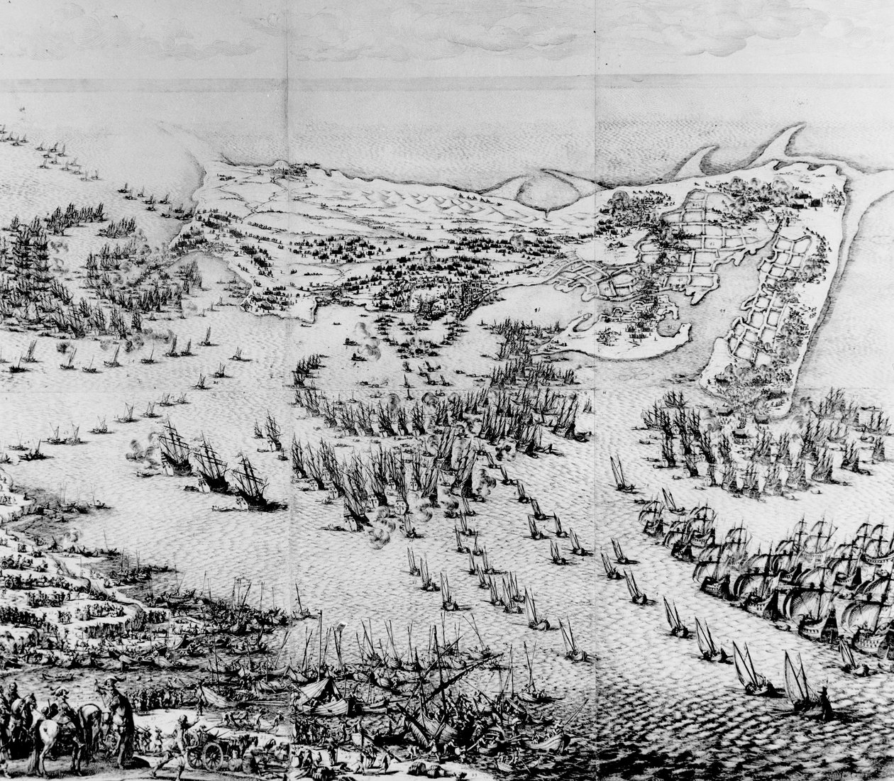Belejringen af Citadellet Saint-Martin-de-Re i 1627, 1628-31 af Jacques Callot